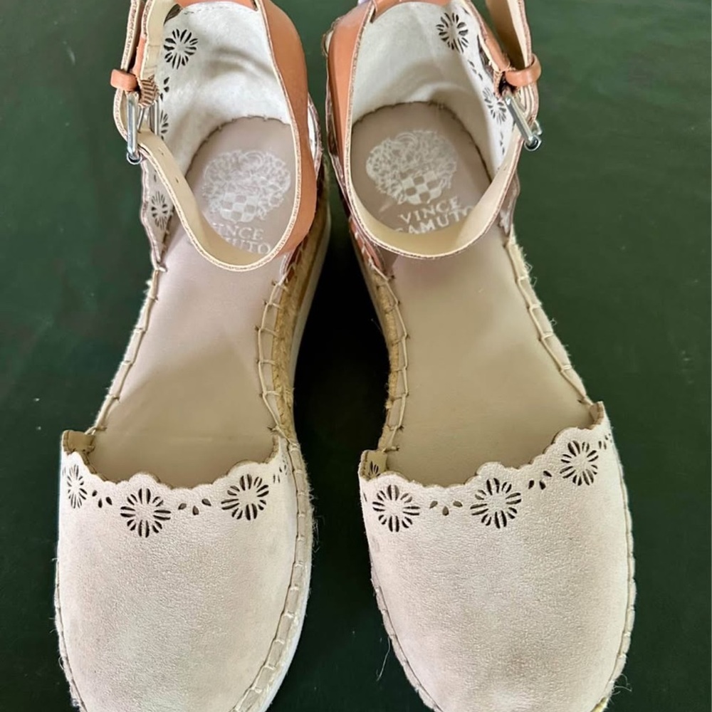Vince Camuto Cream and Tan Espadrilles